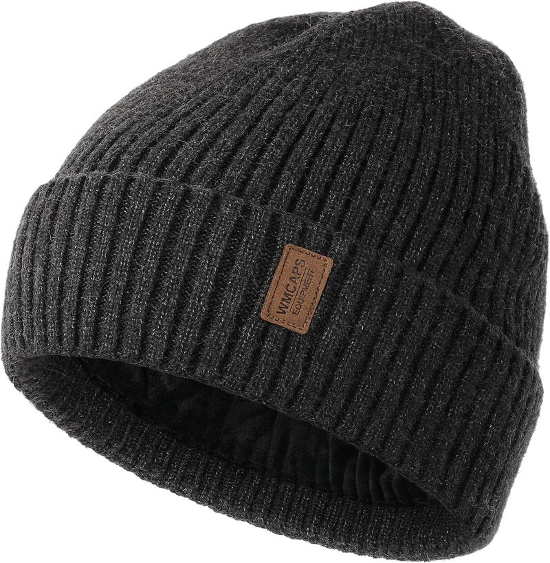 Wmcaps Warm Beanie for Men Women, Fleece Lined Beanie Warm Winter Caps Unisex Fashion Knit Cuffed Cap - Image 1